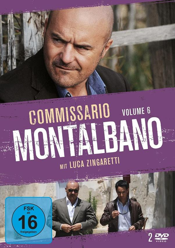 DVD-Cover für Commissario Montalbano. Zeigt einen Mann im Anzug und zwei Männer im Hintergrund.