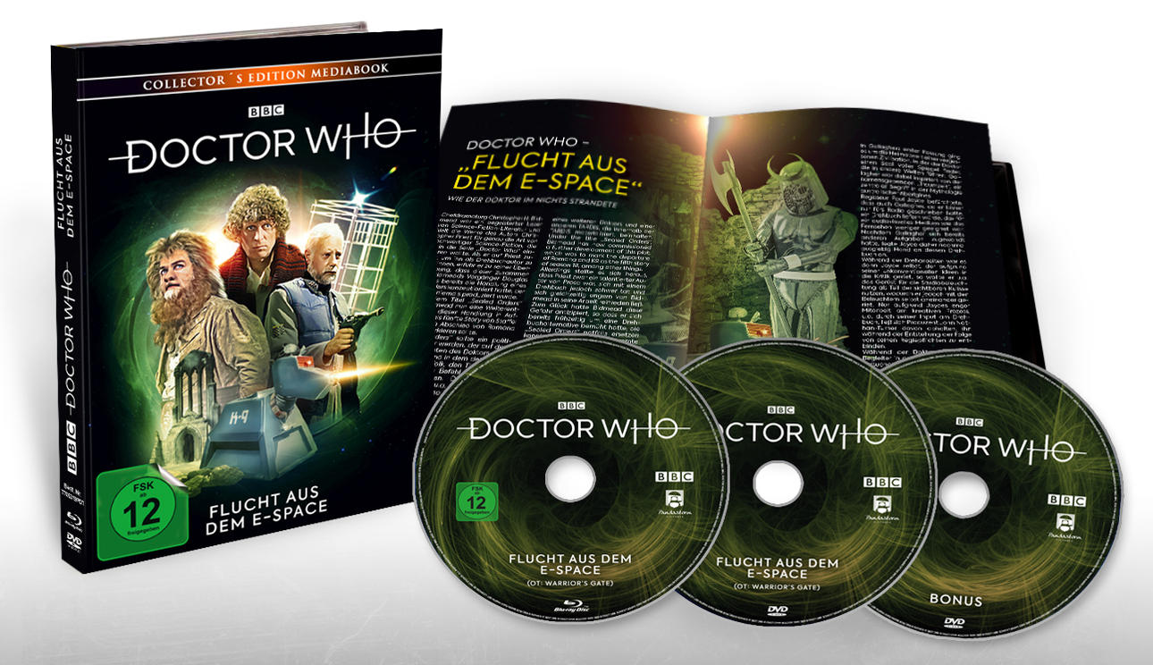 Doctor Who DVD-Set, mit Discs, Cover-Art von Figuren und einer Collector's Edition-Box.
