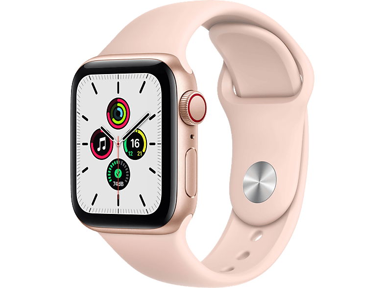 Apple Watch SE GPS CELL 40 mm Caja de aluminio en oro Correa deportiva rosa arena