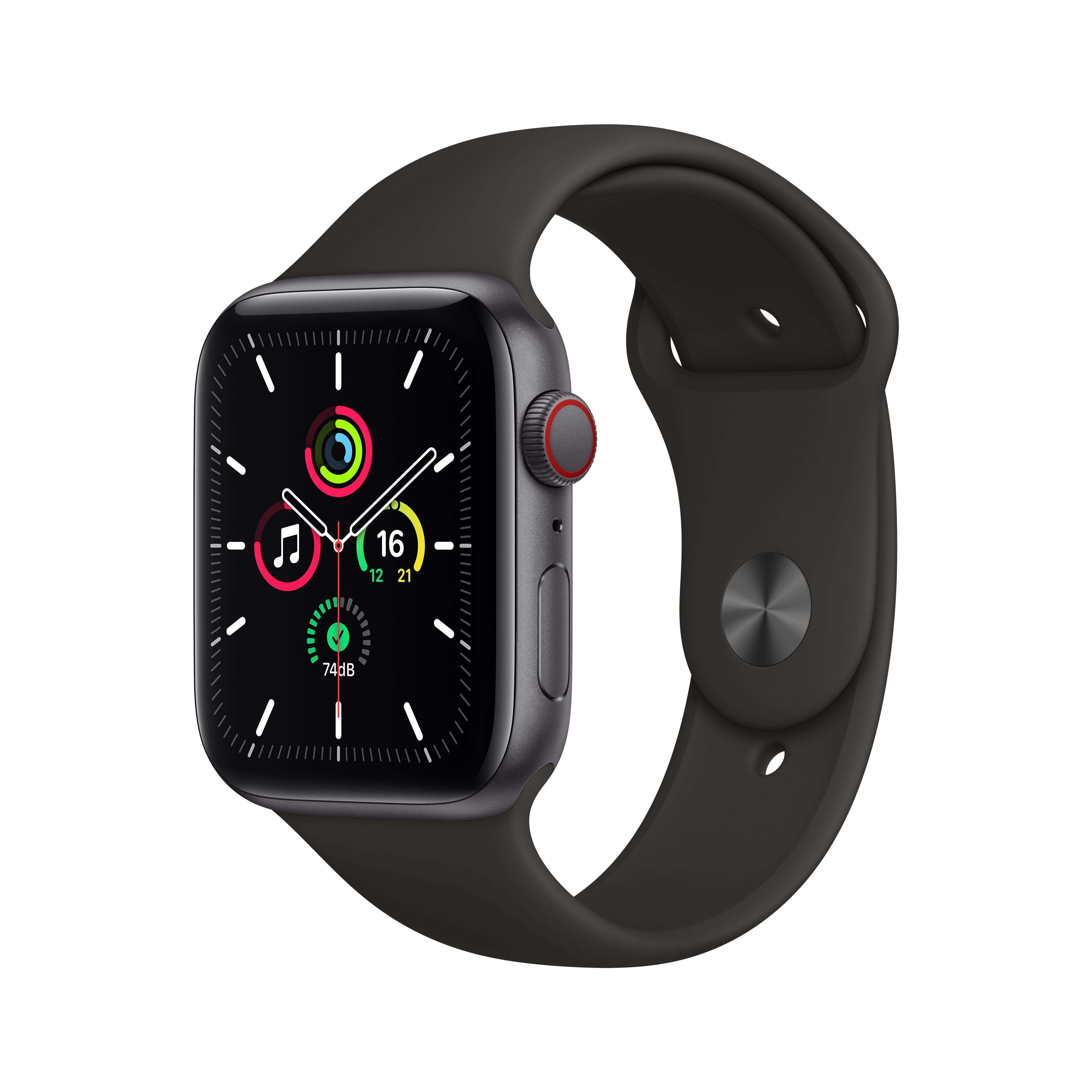 Apple Watch Se gps cellular 44mm aluminio en gris espacial con correa deportiva negra reacondicionado 44 caja talla y