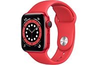 APPLE Watch Series 6 (PRODUCT)RED, GPS+CELL, 40 mm, Caja de aluminio en rojo, Correa deportiva, Rojo