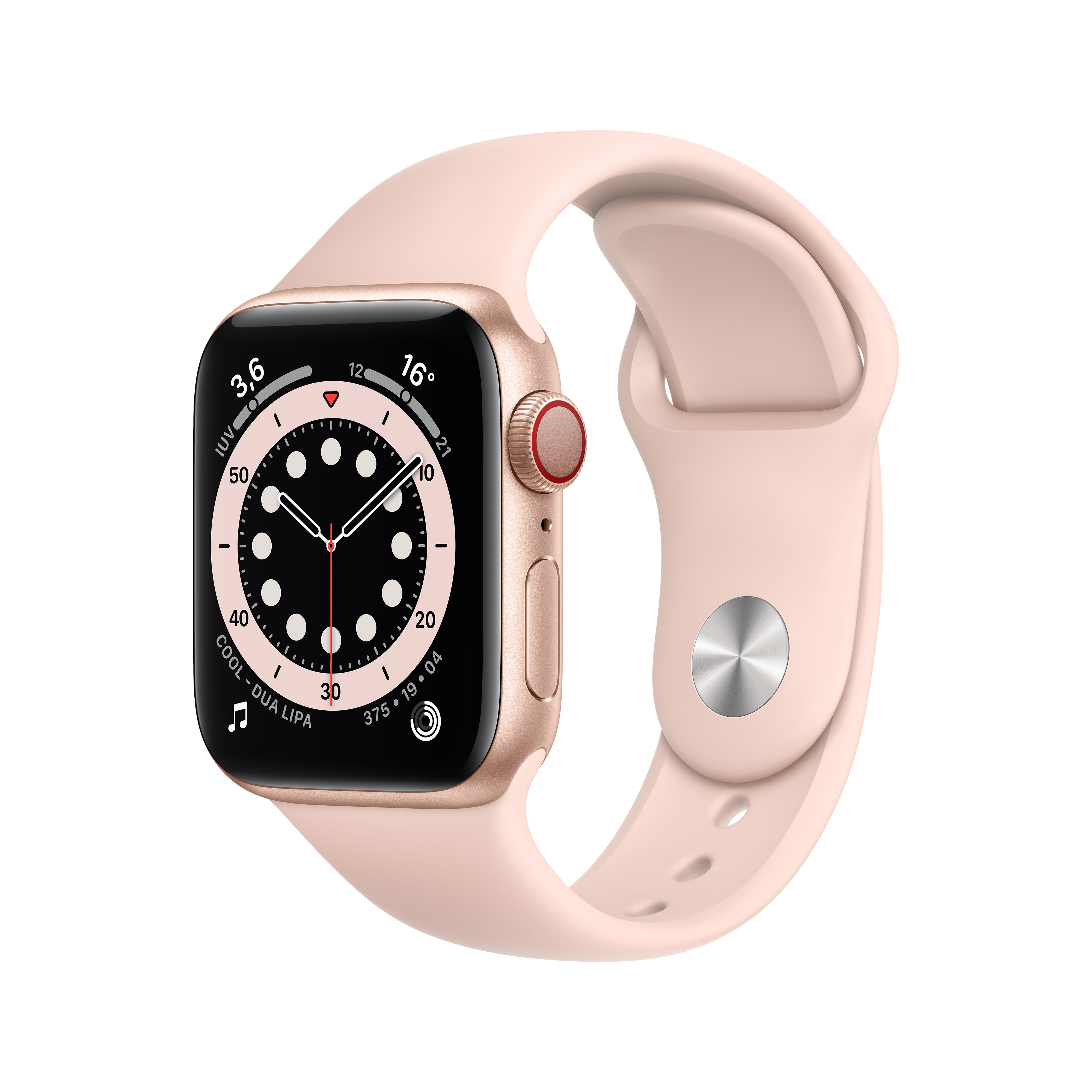 Apple Watch Series 6 gps+cell 40 mm caja aluminio en oro correa deportiva rosa arena cellular talla 40mm