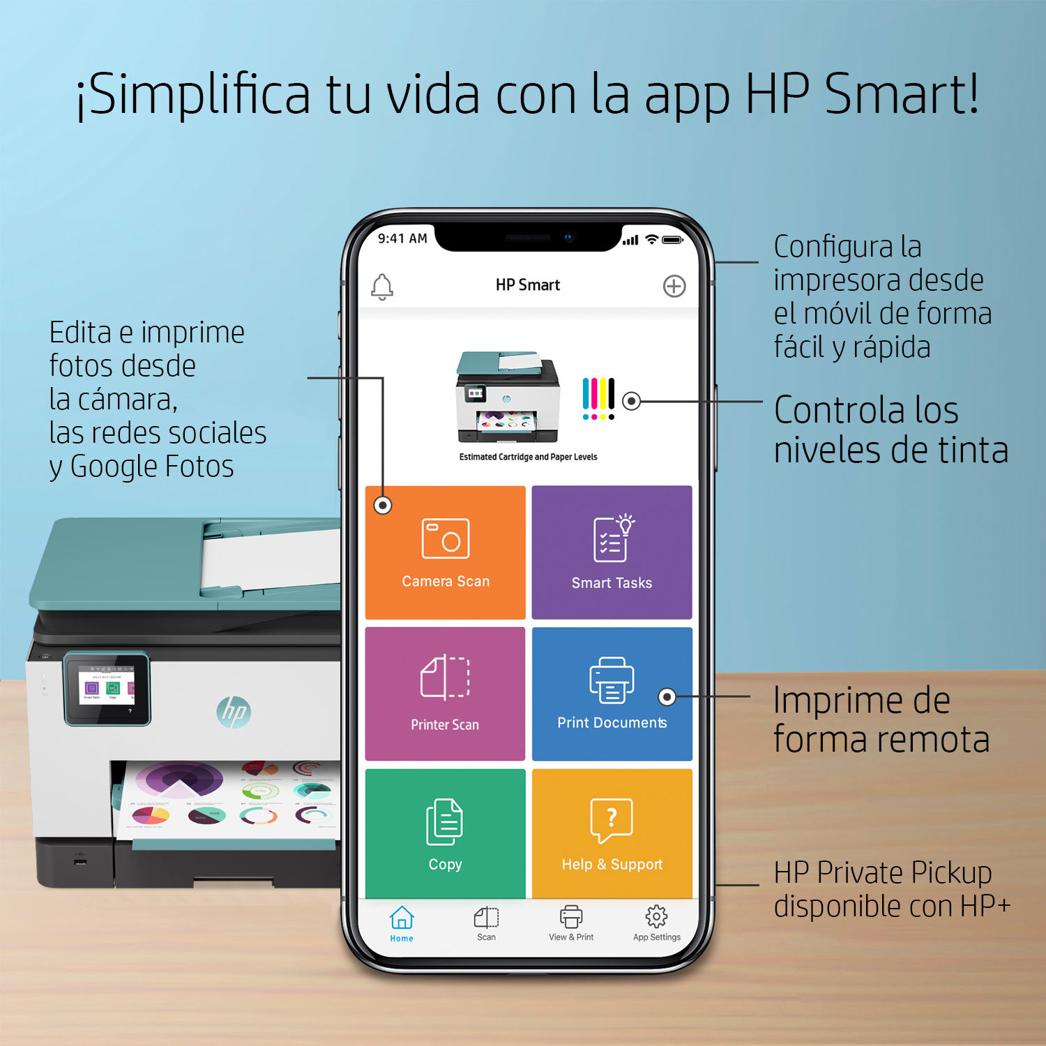 Impresora multifunción - HP OfficeJet Pro 9025e, Color, Wifi, 20 ppm, 6 meses de impresión Instant Ink con HP+