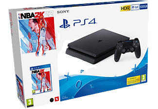 Consola - Sony PS4, 500 GB, Negro + Juego NBA 2K22