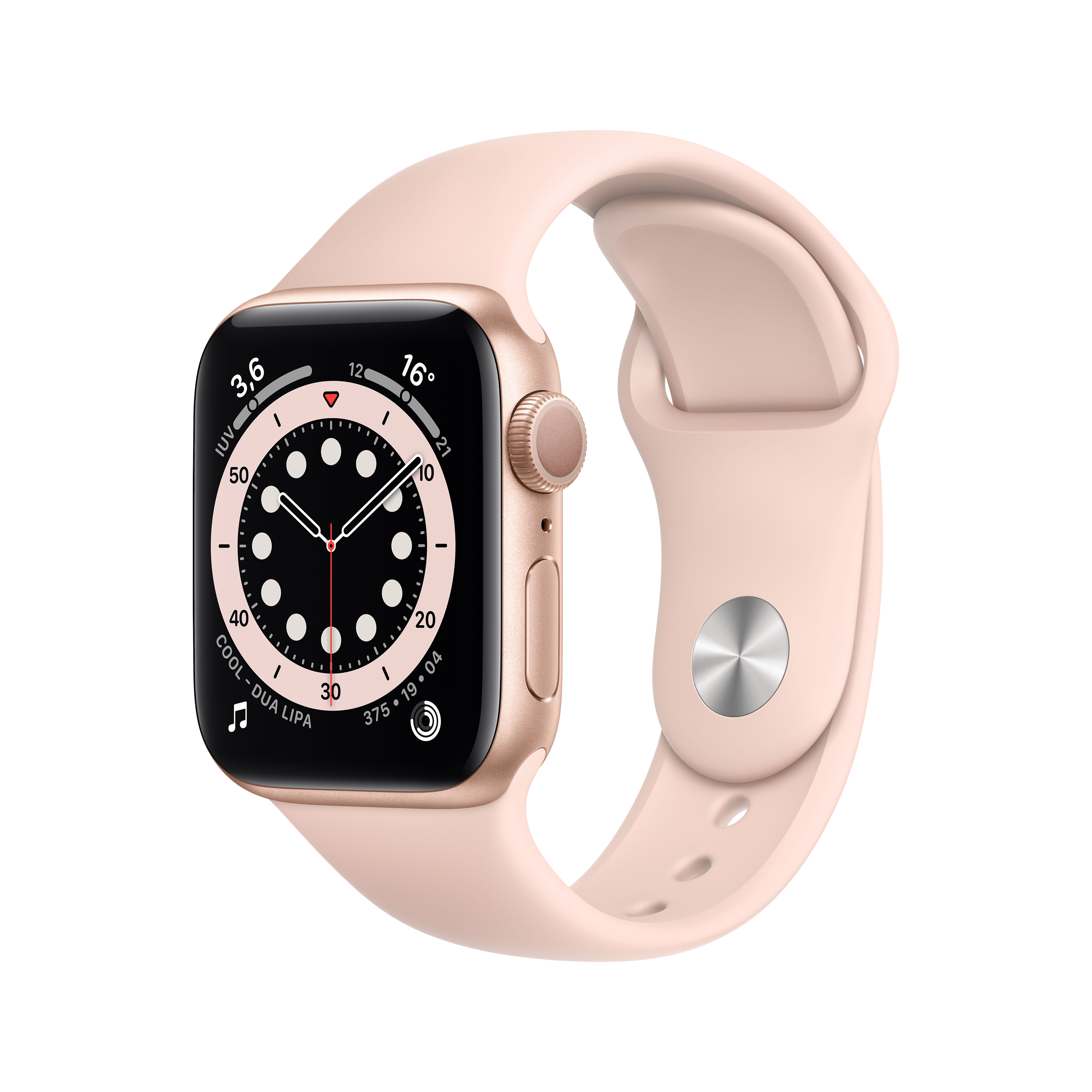 Apple Watch Series 6 gps 40 mm caja aluminio en oro correa deportiva rosa arena talla 40mm s6