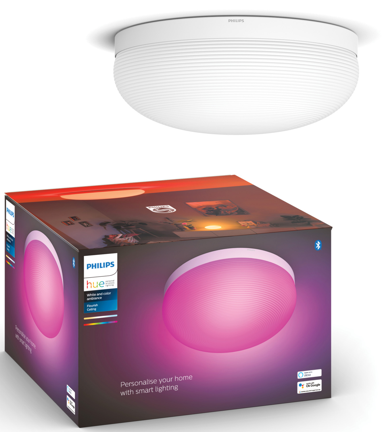 PHILIPS HUE Plafondlamp Flourish Meerkleurig (34350400)