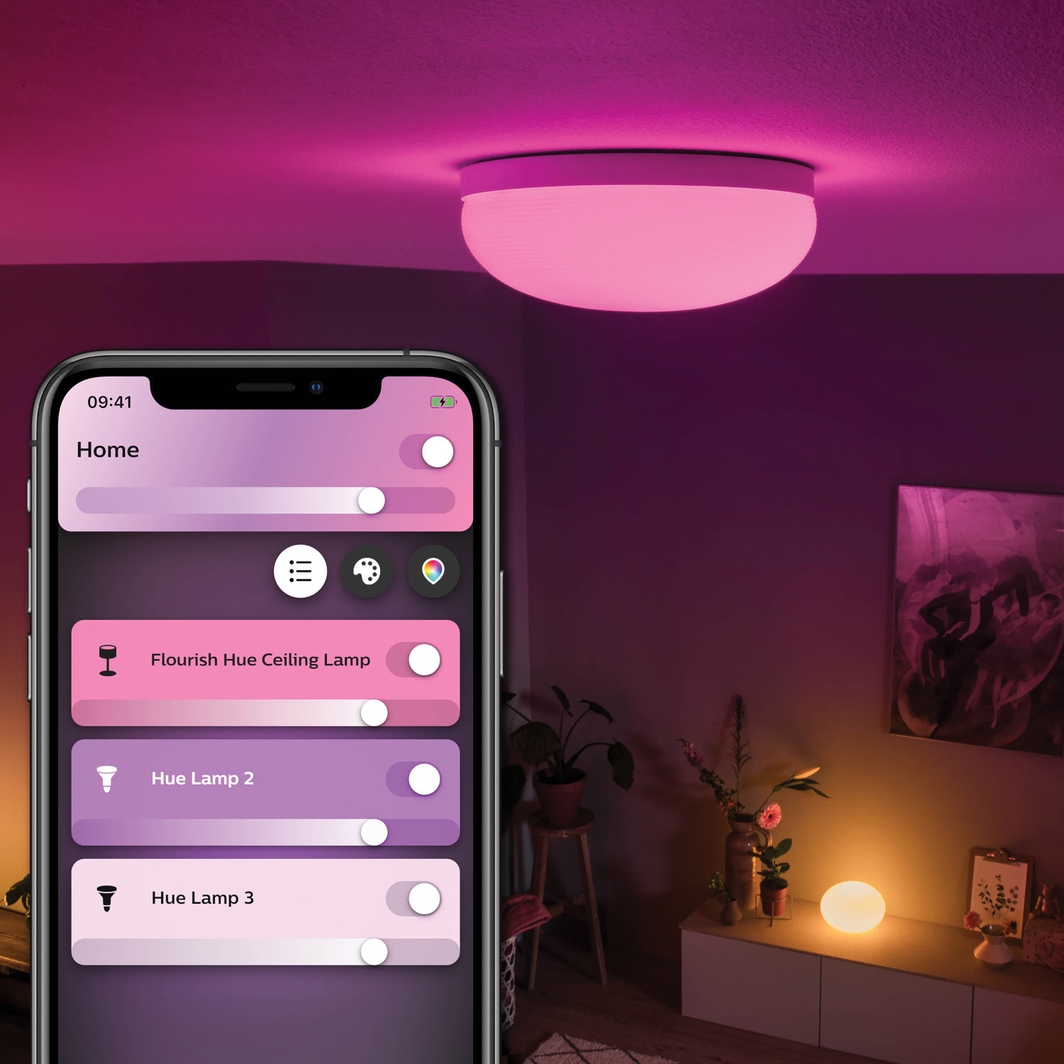 PHILIPS HUE Plafondlamp Flourish Meerkleurig (34350400)