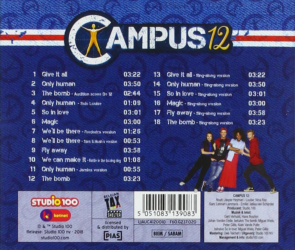 Pochette d'album Campus 12 avec liste des titres et personnes.