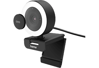 HAMA C-800 Pro - Webcam à éclairage annulaire (Noir/blanc)