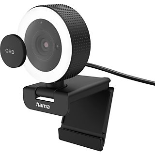 HAMA C-800 Pro - Webcam con luce ad anello (Nero/Bianco)