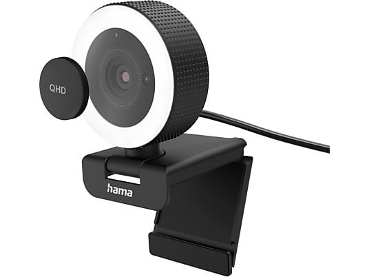 HAMA C-800 Pro - Webcam con luce ad anello (Nero/Bianco)