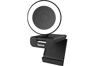 HAMA Webcam C-800 Pro, QHD, 360° Schwenkbereich, Autofokus, USB, Beleuchtung, Schwarz