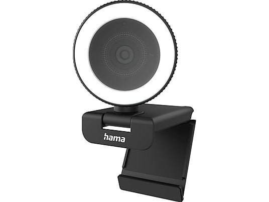 HAMA C-800 Pro - Webcam con luce ad anello (Nero/Bianco)