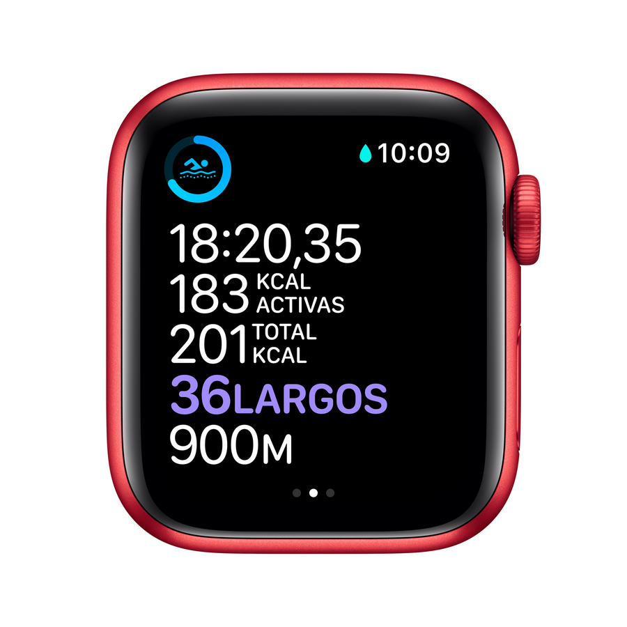 Apple Watch Series 6 (PRODUCT)RED, GPS, 40 mm, Caja de aluminio en Rojo, Correa deportiva, Rojo