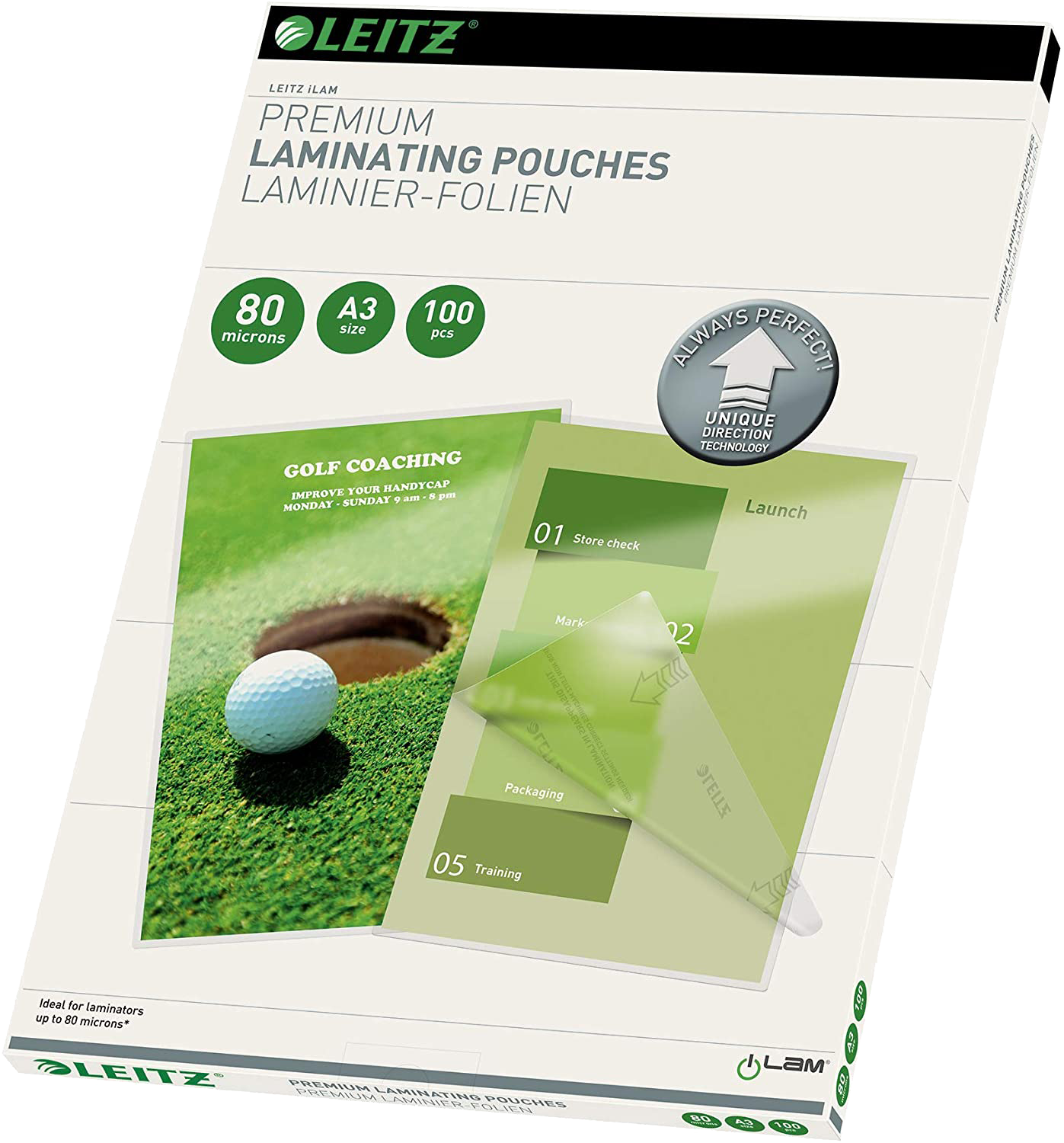 LEITZ iLAM UDT meleglamináló fólia, A3, 80 mikron, 100db/csomag (74850000)