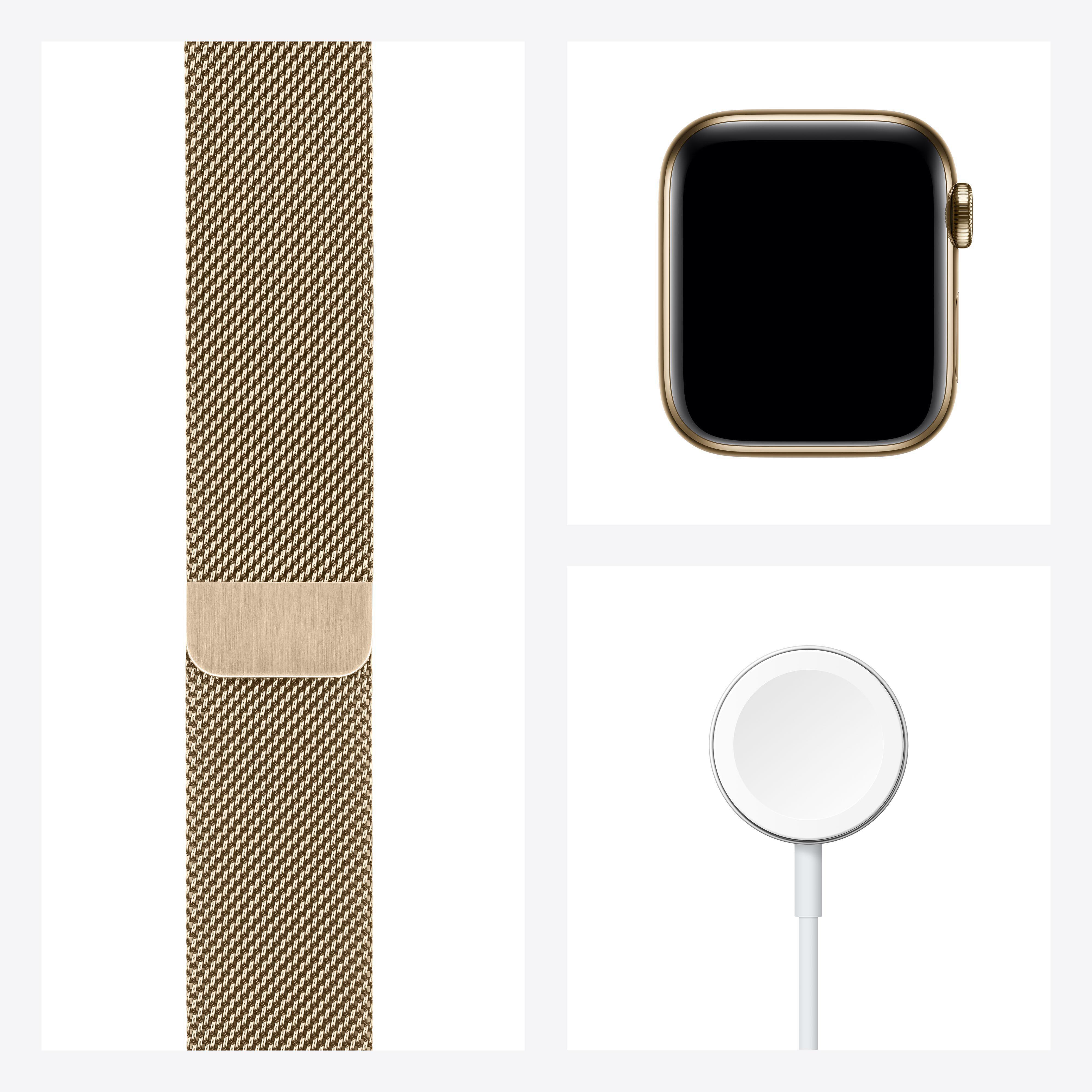 APPLE Watch Series 6 (GPS + Cellular) 40mm Smartwatch Edelstahl Edelstahl, 130 - 180 mm, Armband: Gold, Gehäuse: Gold