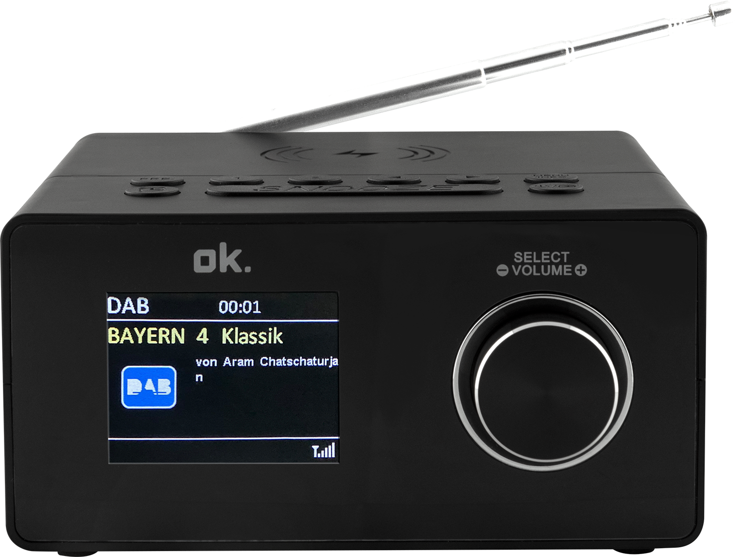 OK. Ocr 530-b Dab+ Qi Zwart