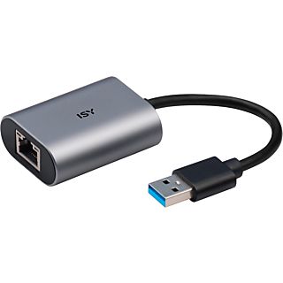 ISY IAD-1010-A - Adaptateur USB-A, 15 cm, 1 Gbit/s, Noir/Argent