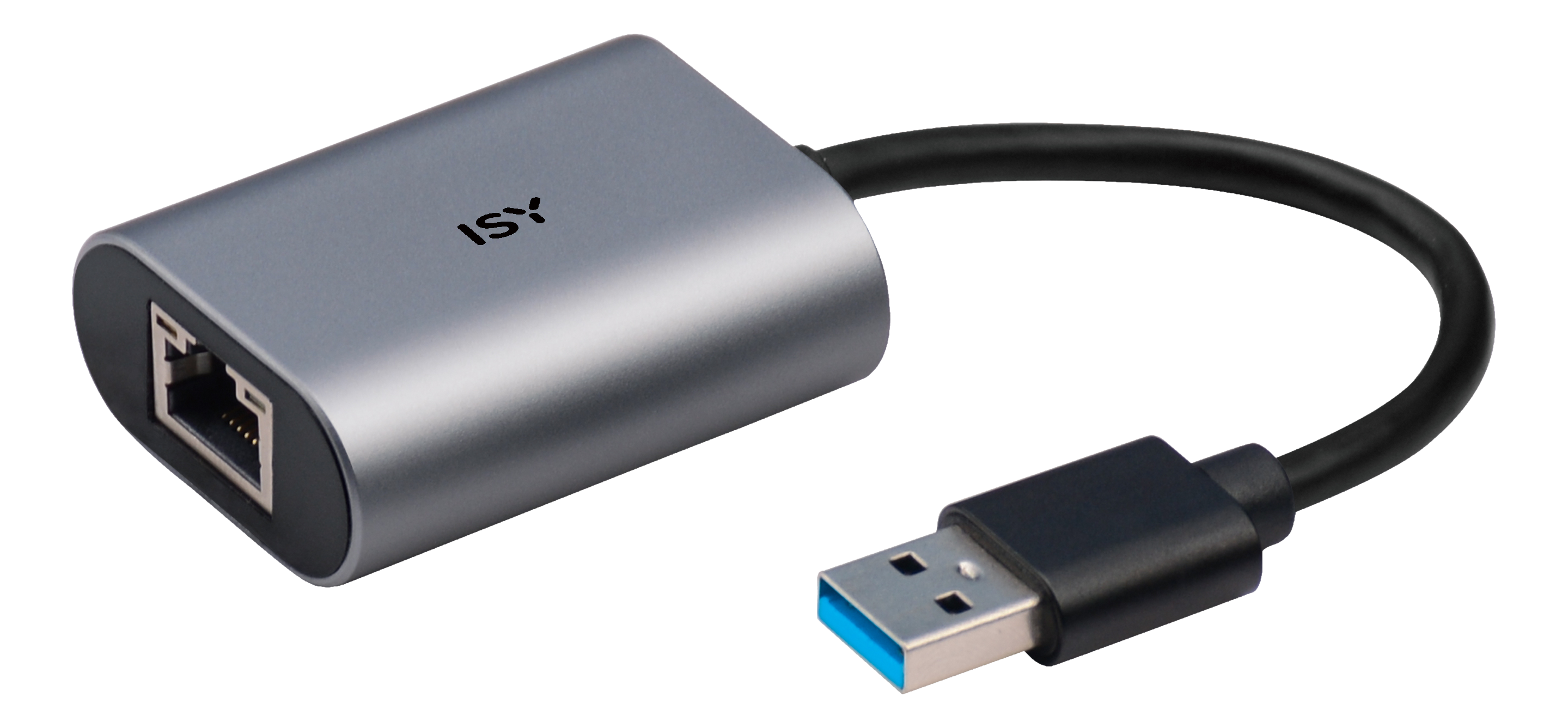 ISY IAD-1010-A - Adattatore USB-A, 15 cm, 1 Gbit/s, Nero/Argento