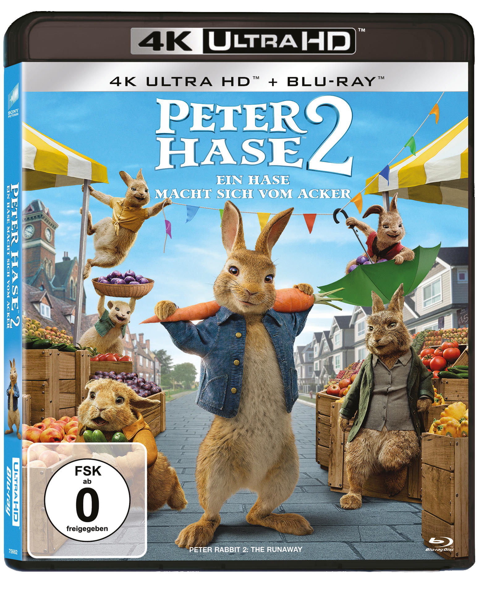 Filmplakat mit Zeichentrickfiguren, weißer Hintergrund.