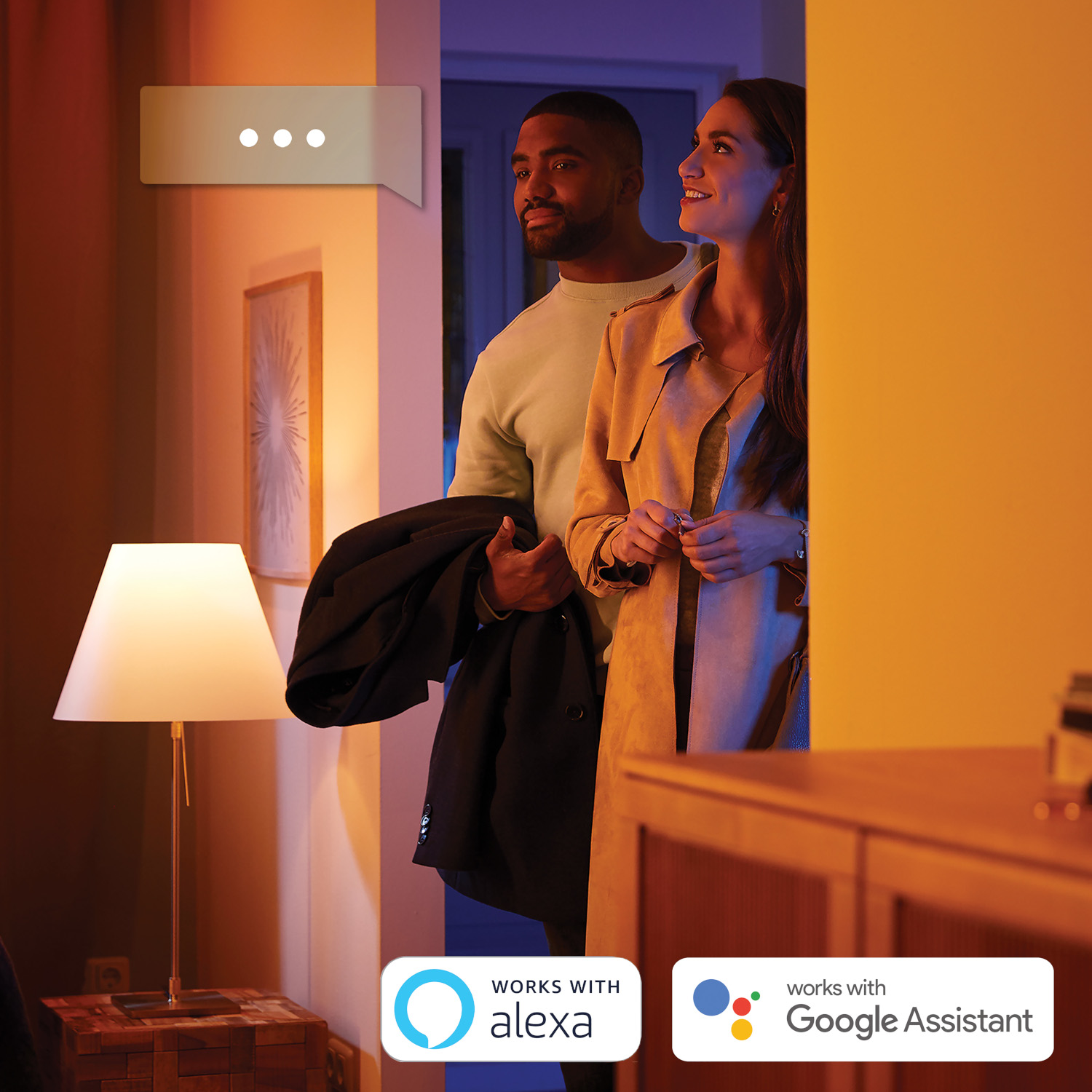 PHILIPS HUE Spot double Smart Pillar + Interrupteur Blanc (33846300)