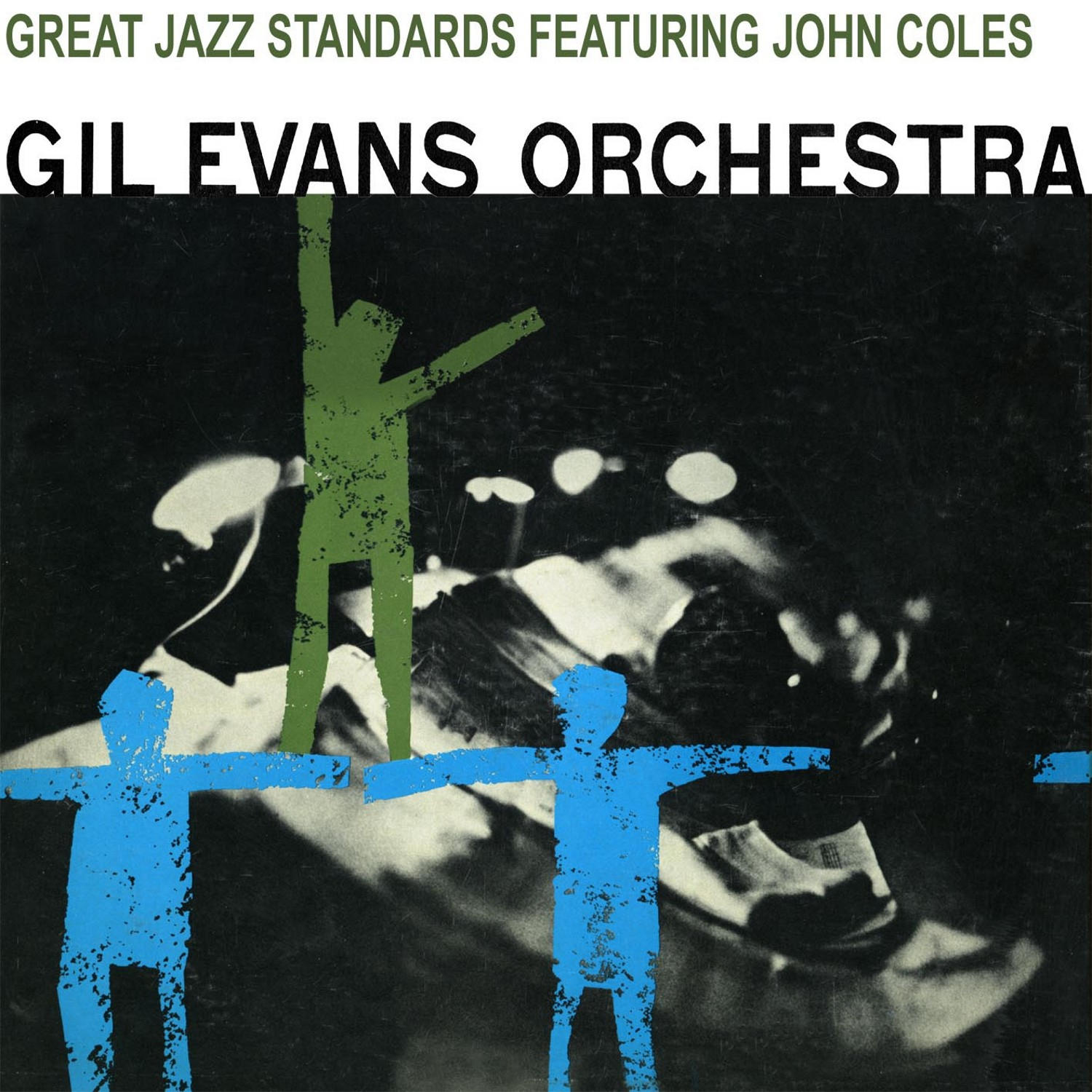 A Gil Evans Orchestra album borítója, John Coles-szal. Absztrakt figurák zöld és kék színben, sötét háttérrel.