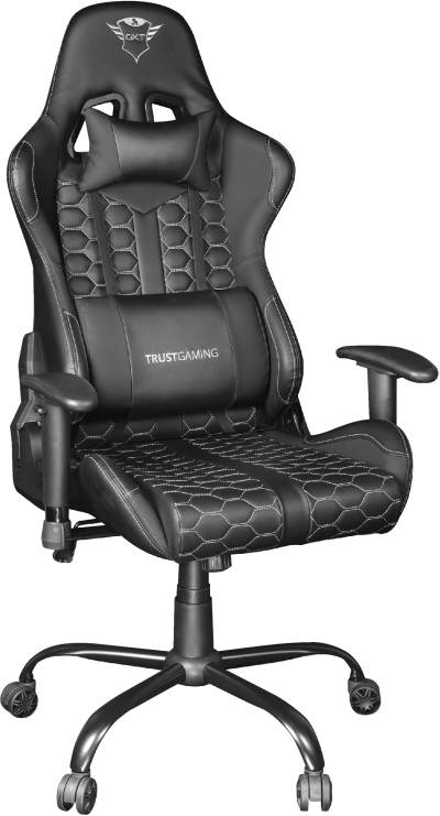 TRUST GXT 708R Resto, Kunstleder, Tragkraft 150kg, Schwarz Gaming Sessel, Schwarz