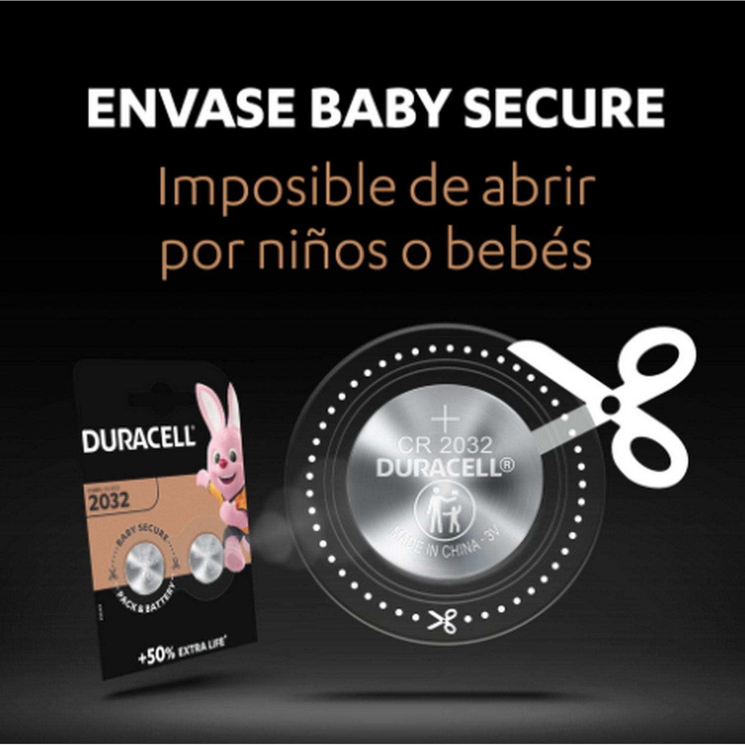 Un paquete de baterías en un paquete seguro para bebés.