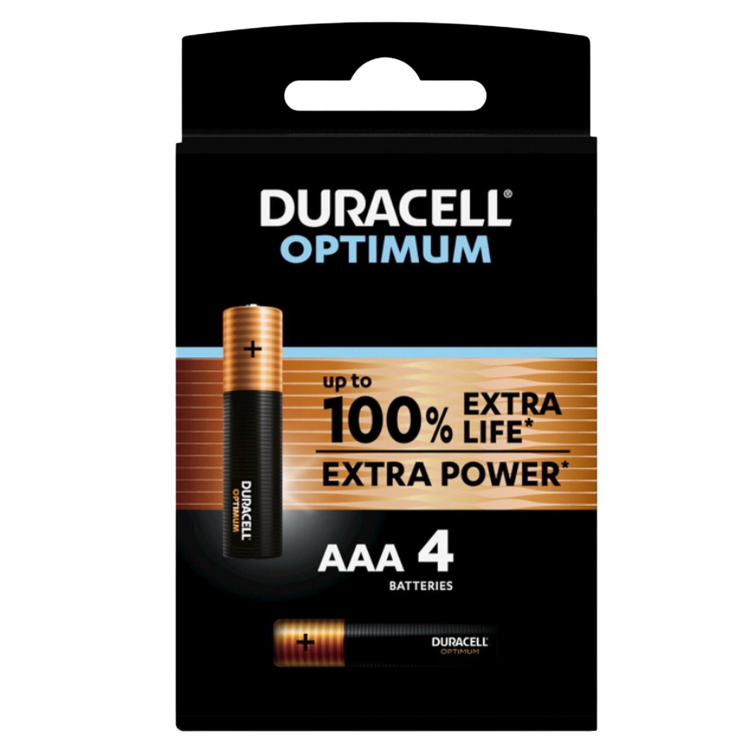 Pilas Aaa Duracell optimum 4 unidades 1.5 lr03 lr3 mx2400 negro alcalinas