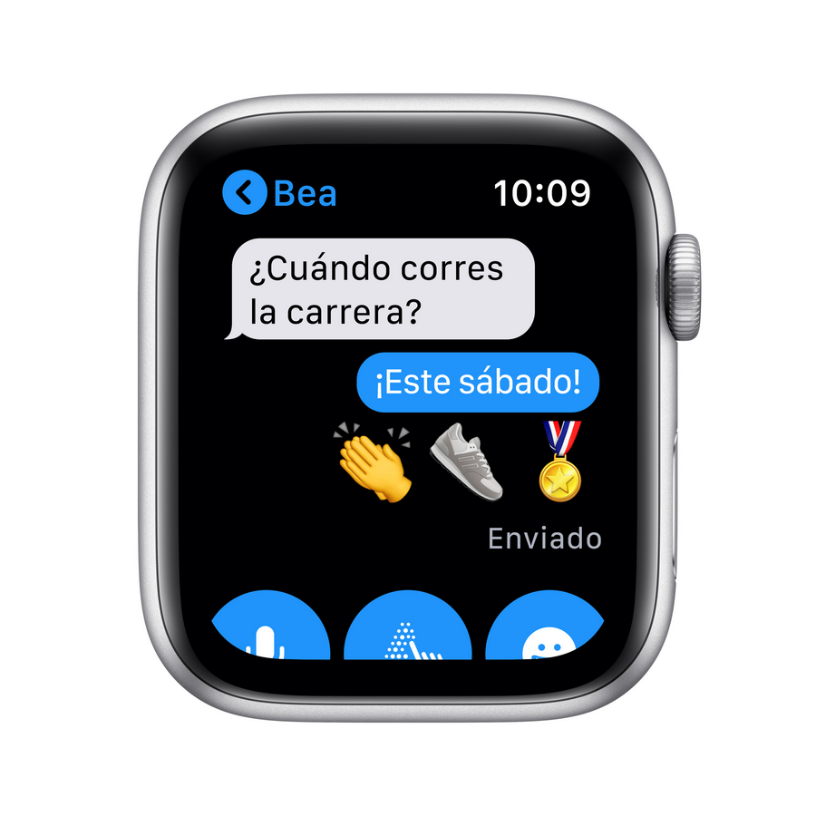 Apple Watch Nike Series 6, GPS, 44 mm, Caja de aluminio en plata, Correa Nike Sport Platino puro/negro