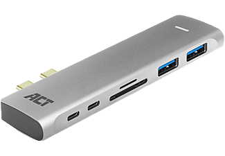 ACT AC7025 USB Type-C/Thunderbolt átalakító MacBookhoz, HDMI 4K, PD100W, 1xUSB-C, 2xUSB-A,kártyaolvasó