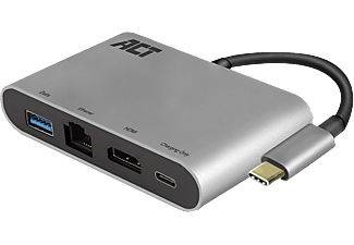 ACT AC7040 USB Type-C dokkoló, HDMI 4K, PD 60W, 1xUSB-A, Gigabit LAN, kártyaolvasó