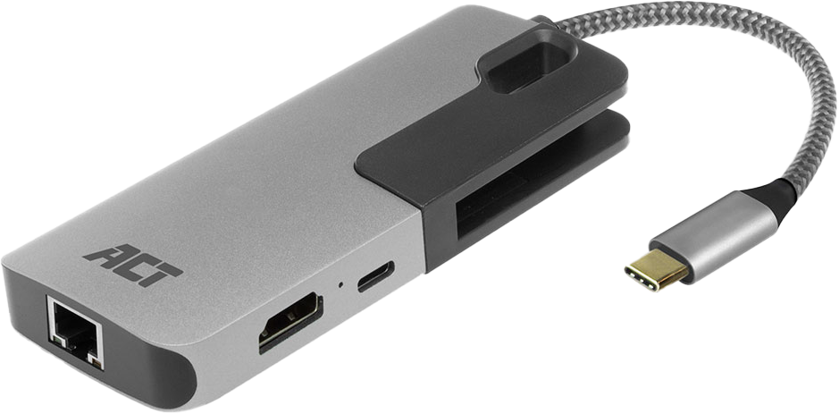 ACT AC7042 USB Type-C dokkoló, HDMI 4K, PD 60W, 3*USB-A, Gigabit LAN
