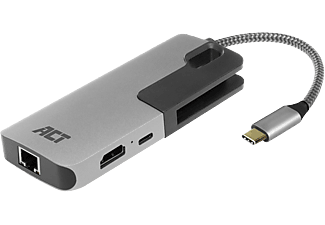 ACT AC7042 USB Type-C dokkoló, HDMI 4K, PD 60W, 3*USB-A, Gigabit LAN
