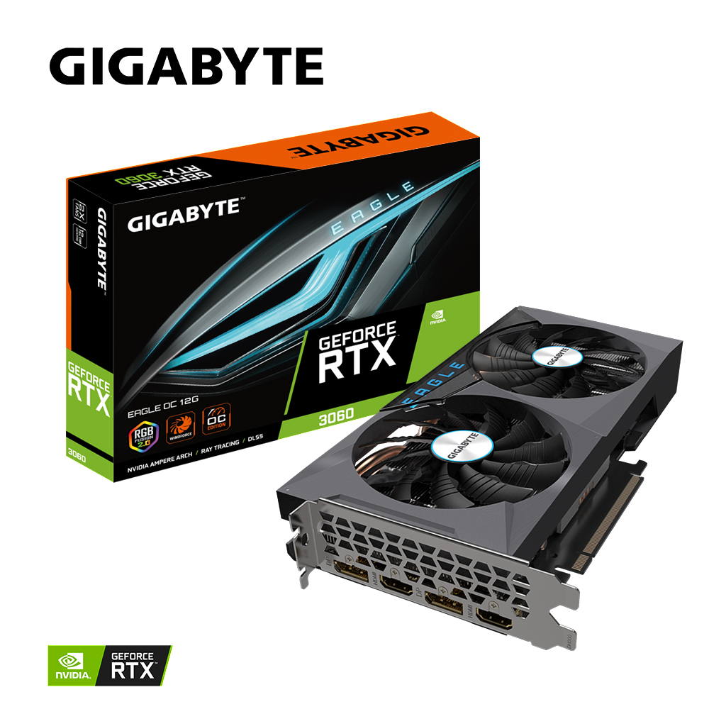 GIGABYTE GeForce RTX™ 3060 Eagle OC 12G (GV-N3060EAGLE OC-12GD) (NVIDIA, Grafikkarte)