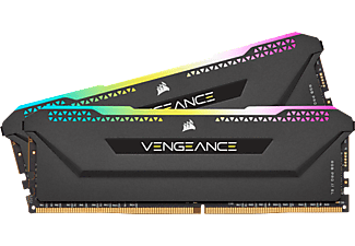 CORSAIR Arbeitsspeicher Vengeance RGB Pro SL 32GB (2x 16GB), DDR4 DRAM 3200MHz, C16, Schwarz