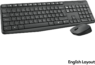 LOGITECH MK235 USB Kablosuz İngilizce Klavye Mouse Seti - Siyah