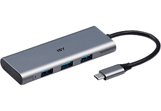 ISY IHU-5000 - Adaptateur USB type C (Argent)