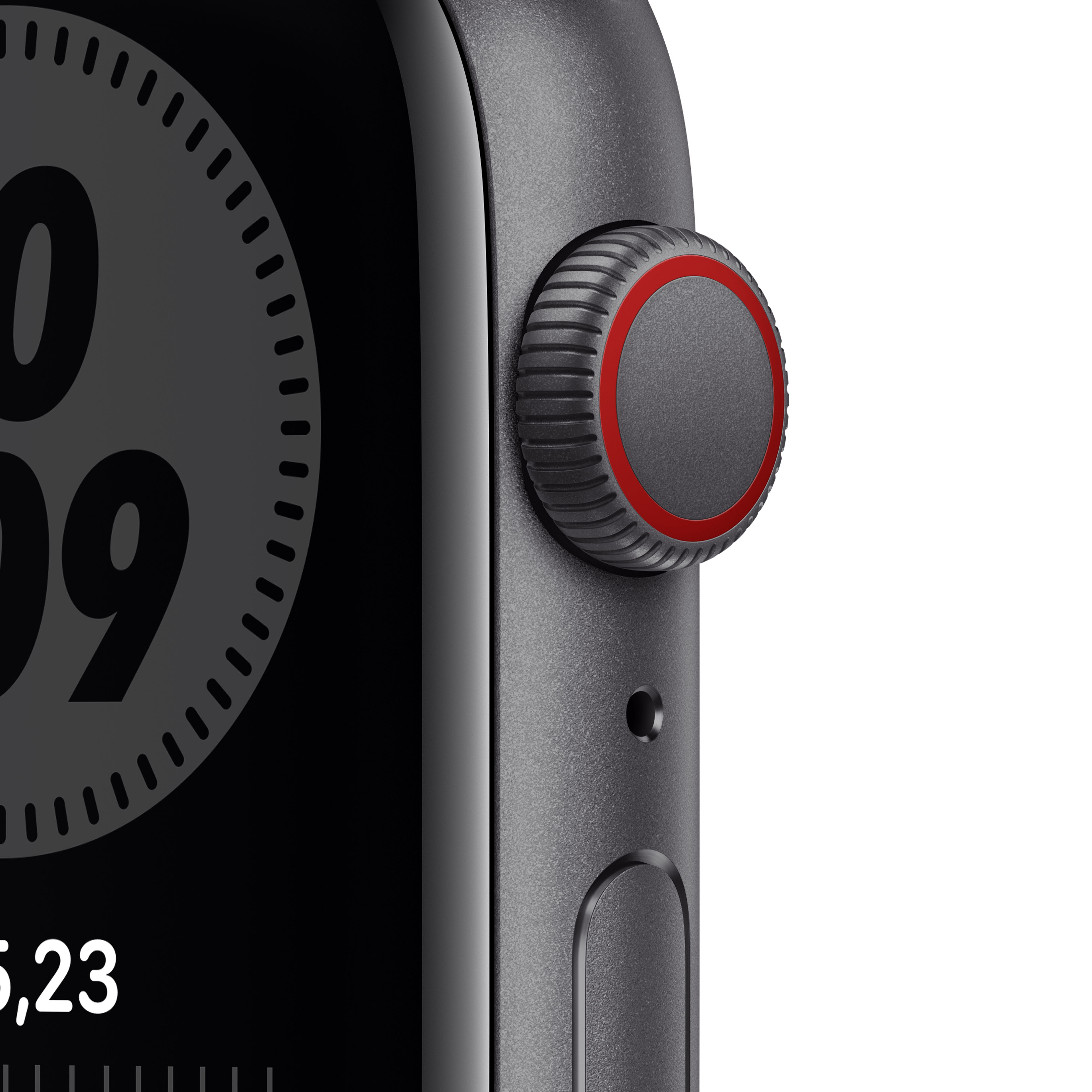 Apple Watch Nike SE, GPS+CELL, 44 mm, Caja de aluminio en gris espacial, Correa Nike Sport antracita/negro