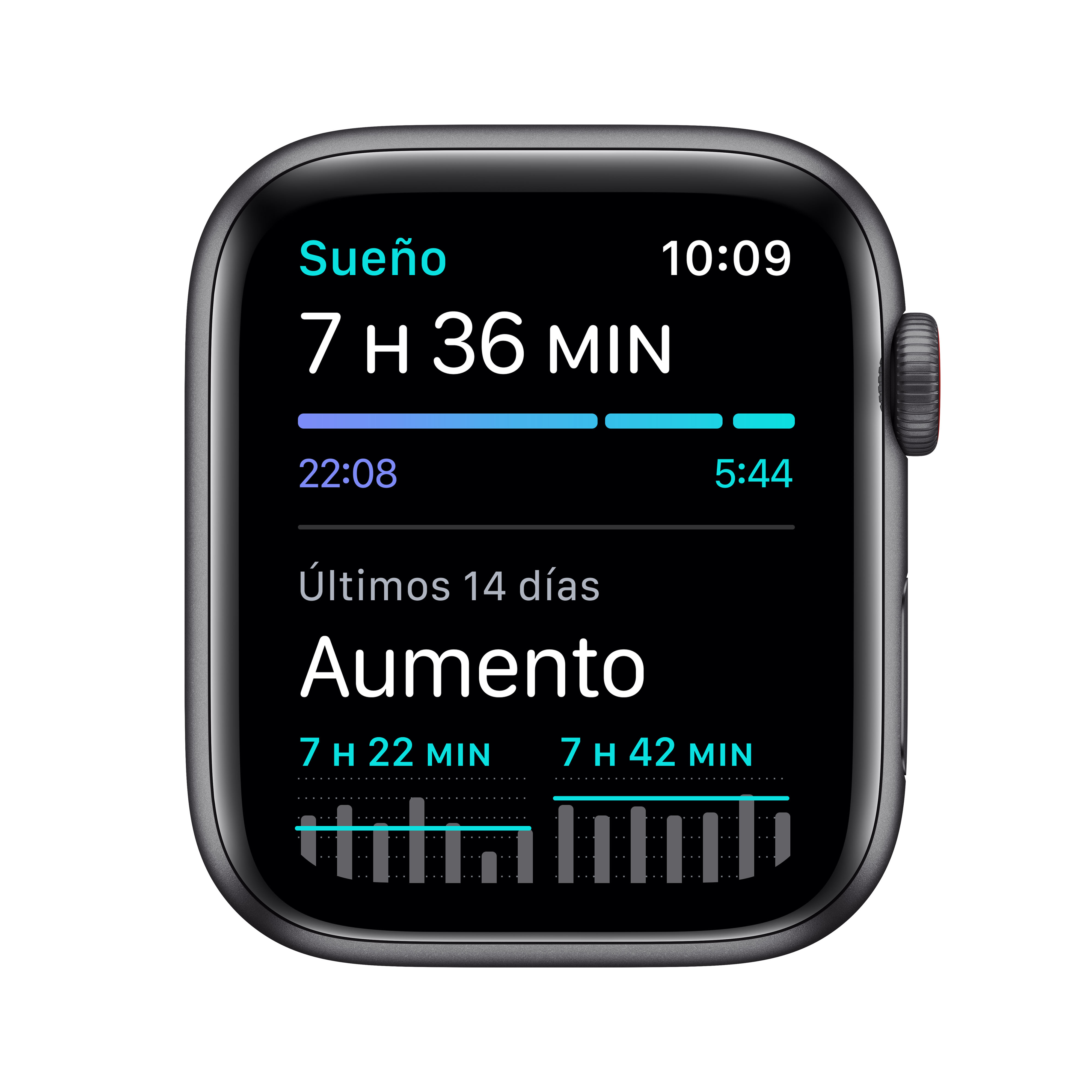 Apple Watch Nike SE, GPS+CELL, 44 mm, Caja de aluminio en gris espacial, Correa Nike Sport antracita/negro