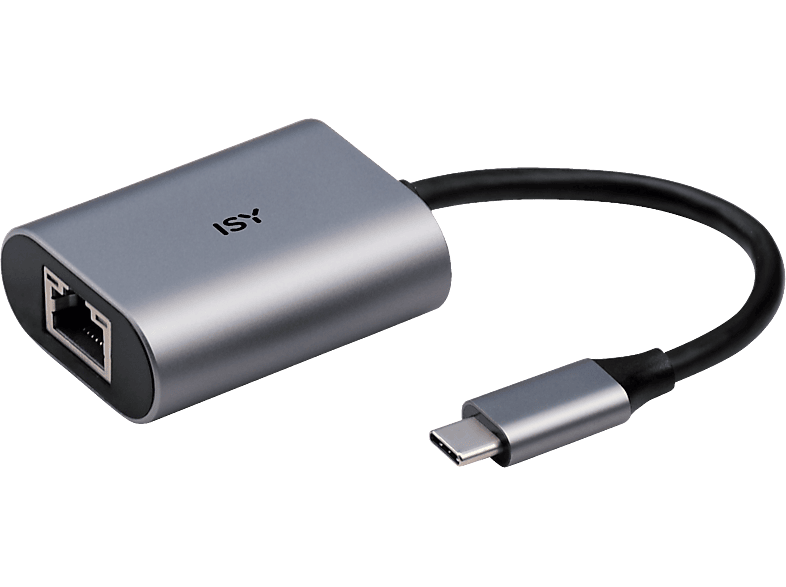 ISY IAD-1010-C - USB-C auf Gigabit-LAN-Adapter (Silber)