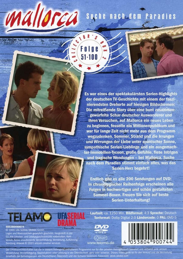 DVD-Cover für die Fernsehserie Mallorca. Enthält Bilder von Schauspielern, Text auf Deutsch.