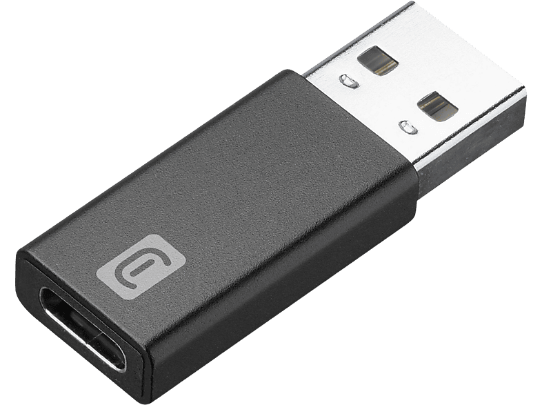 Adaptador USB - CellularLine USBC2ACARADAPTERK, USB-A a USB-C, Negro