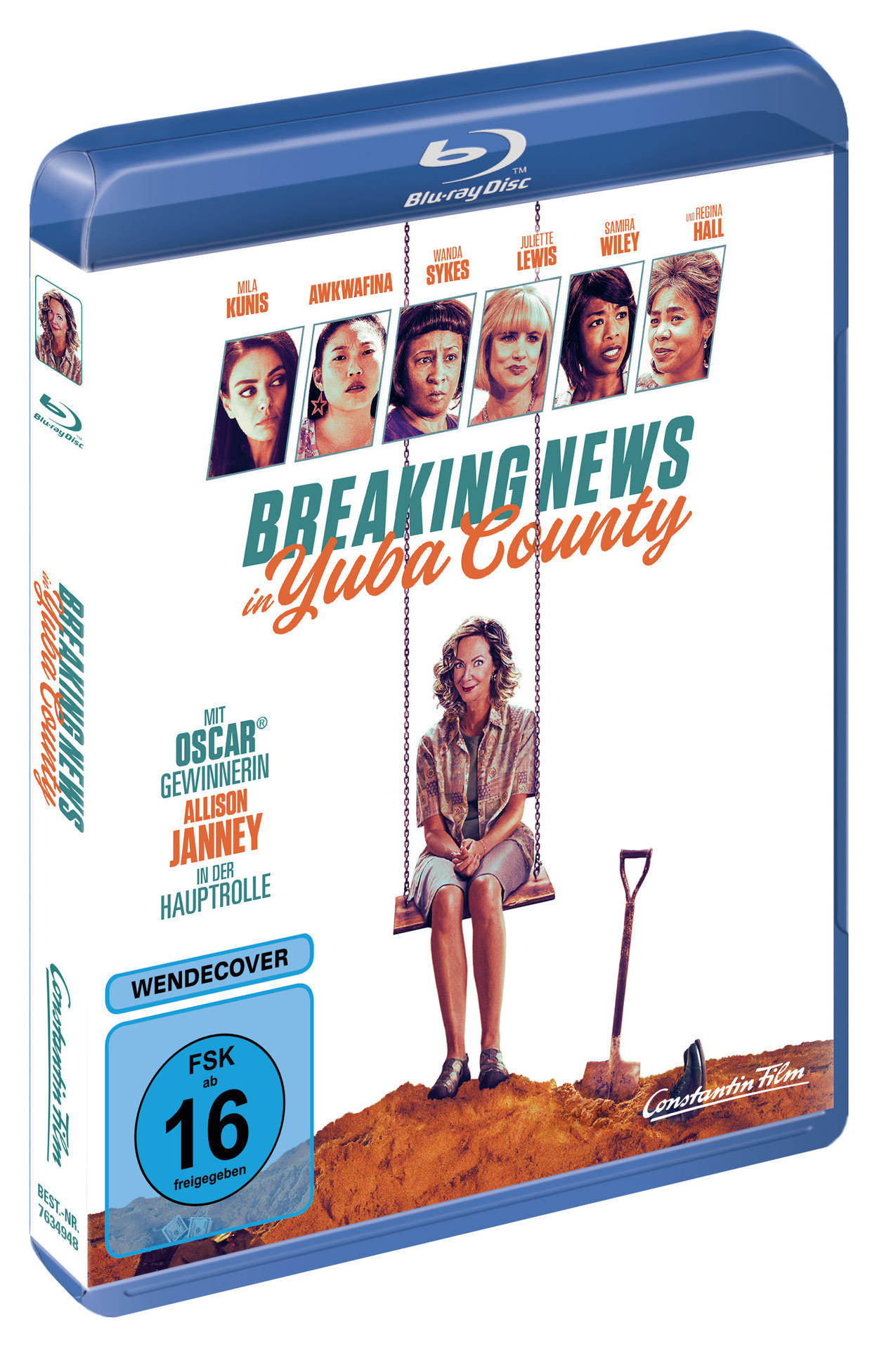 Blu-ray-Filmcover mit Frau auf Schaukel, Text und Schauspielern.