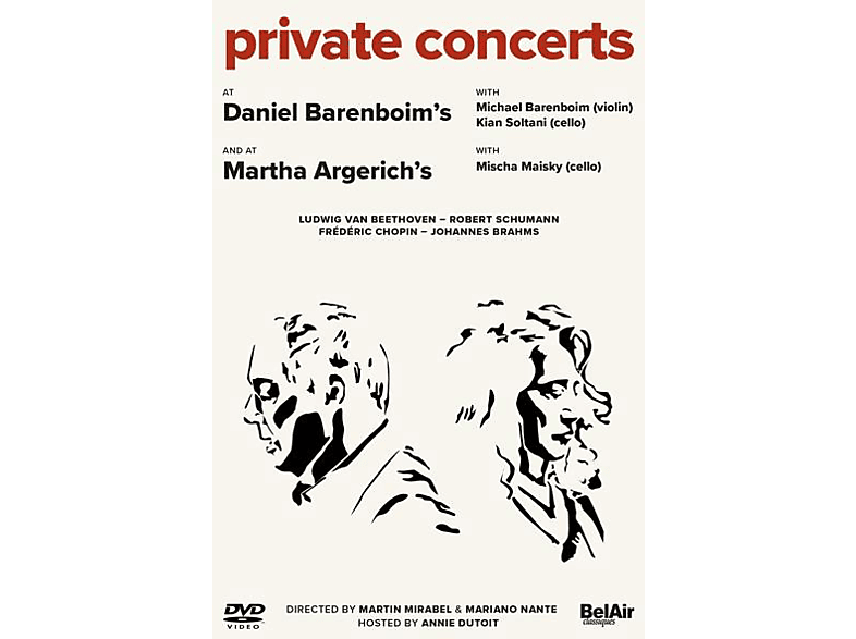 Daniel Barenboim, Martha Argerich, Kian Soltani, Mischa Maisky, Michael Barenboim – Private Concerts At Daniel Barenboim’s And At Martha Argerich’s – (DVD)