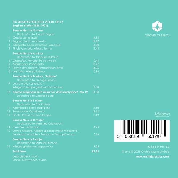 Jack Liebeck - Jack Liebeck plays Ysaÿe  - (CD)
