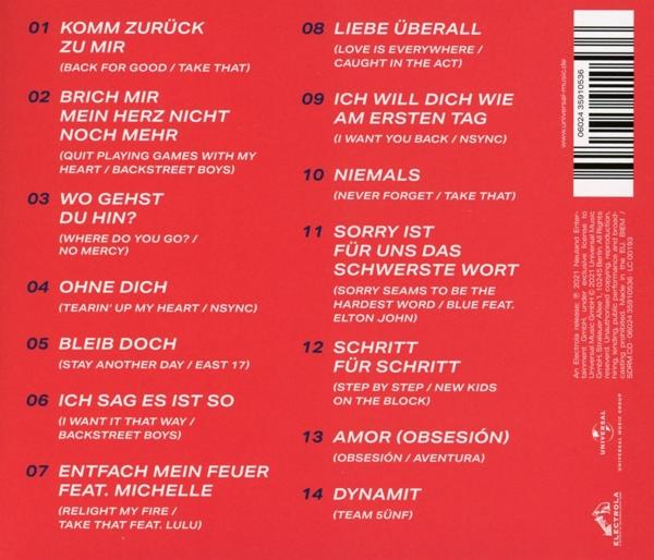 Rückseite einer CD-Hülle mit Songtiteln und Credits.