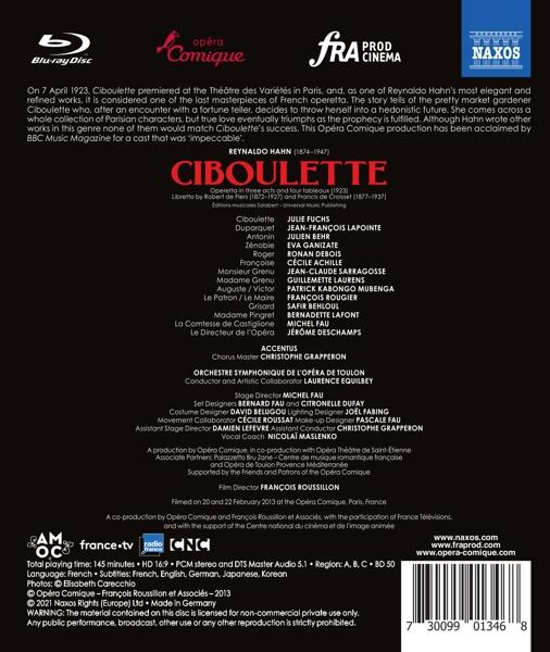 Blu-ray-Disc von Ciboulette, mit schwarzem Hintergrund. Text und Namen stehen auf der Vorderseite.