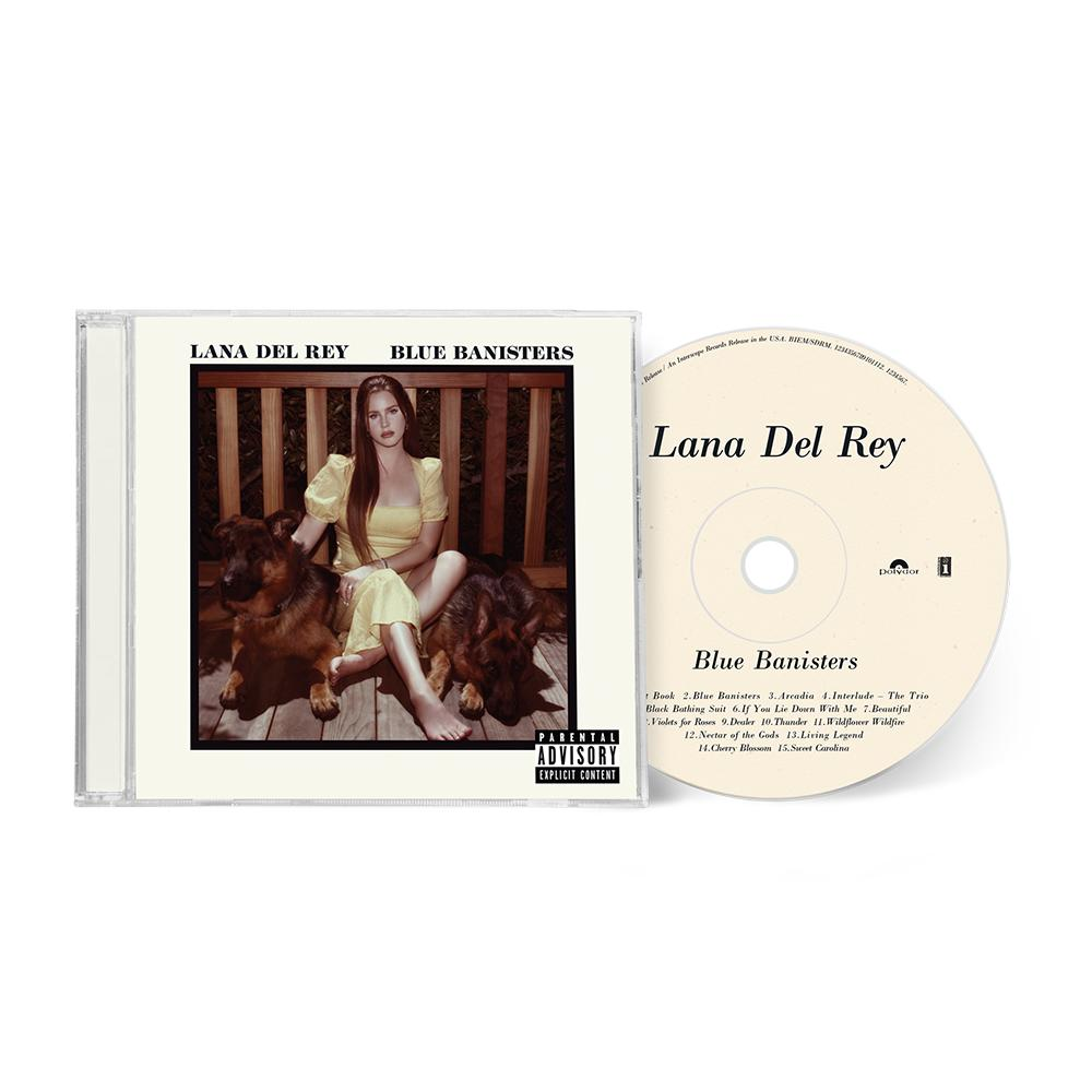 CD-Hülle mit Lana Del Rey Albumcover; Frau mit Hunden.