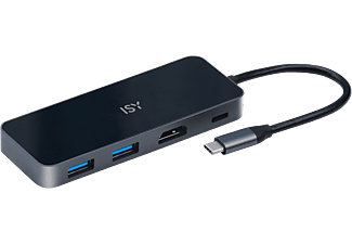 ISY IAD-1028 4in1 - Adattatore USB C (Argento)